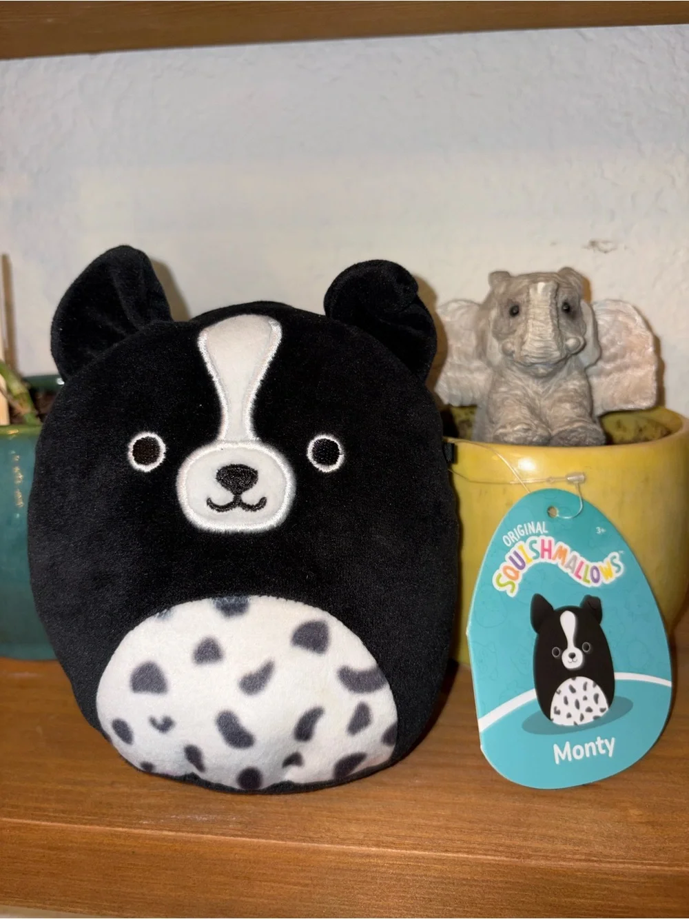 Squishmallows - BAG STUFFER Monty Black and White Plush Kids Accessory